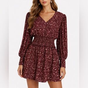 Intermix Lana Printed Smocked Mini Dress 4